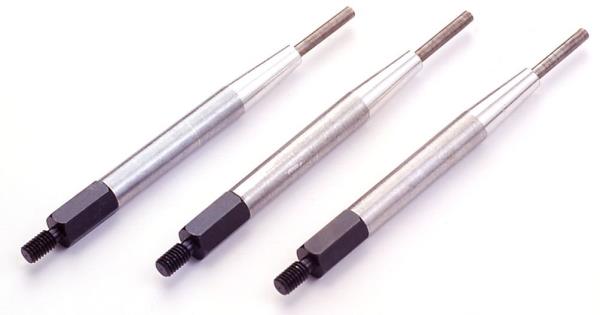 High Performance Sondertype Unterstift SP 115 mm, schlanke Ausführung D = 10 mm mit 2 mm Spitze, eloxiert, feuerrot