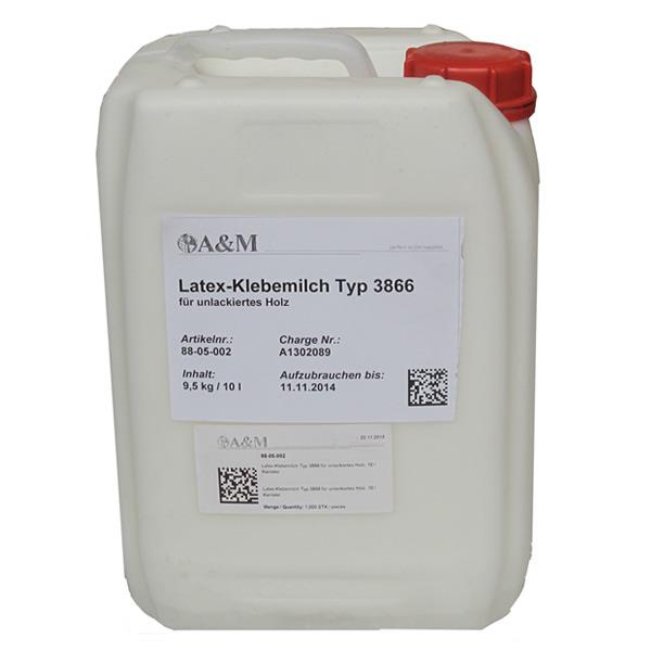 Latex-Klebemilch Typ 3866 für unlackiertes Holz, 10 l Kanister