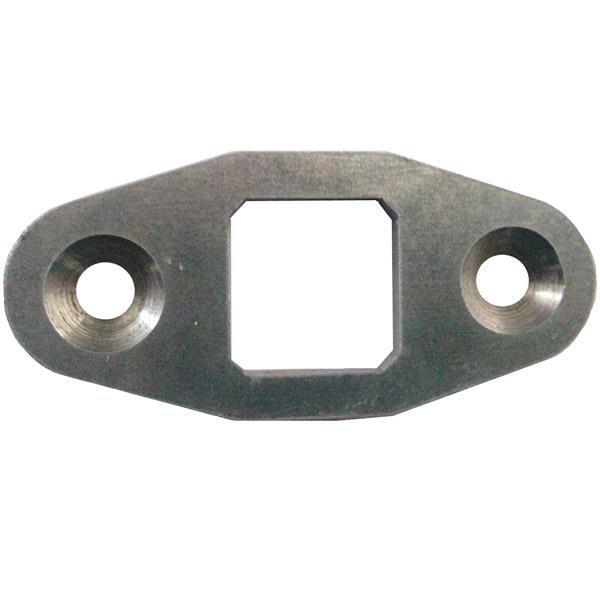 Serapid Aufnahmeplatte 3 mm, 67x30 mm mit Aussparung 19,10 x 19,40 mm und zwei seitlichen Löchern