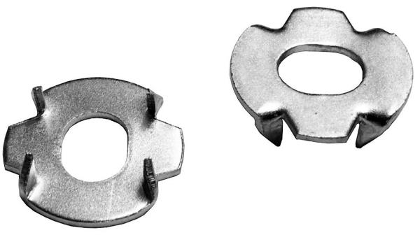 Einschlagscheibe für Befestigungslöcher mit Langloch Druchm. Aussen = 27 mm Innen 10x13 mm