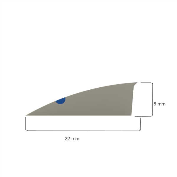 Cushion-Crease ca. 55° Shore A, für perfekte Rillergebnisse 8,0 x 22 mm, weiss/blau