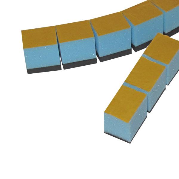 Kombifoam-Schaumstoffwürfel  RG35 blau / RG65 schwarz 50x35x40 mm selbstklebend als Streifen 35x 1000 x 40 mm